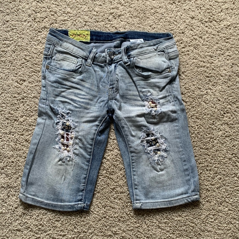 Machine jean shorts